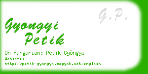 gyongyi petik business card